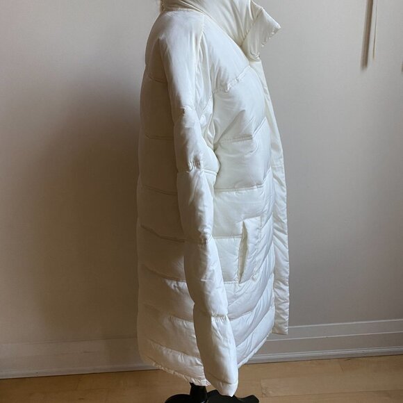THREAD & Supply BNWT Women White Puffy Jacket Small Full Zip Water Resistant - Picture 4 of 8